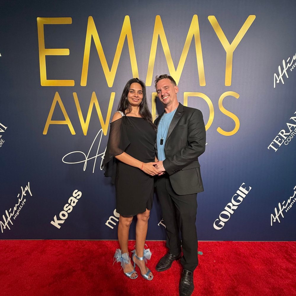 Tweeble on the red carpet at the Emmy Awards